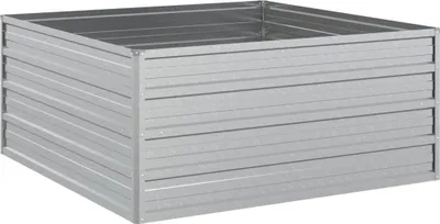 Zdjęcie produktu dla vidaXL Podwyższone łóżko ogrodowe 100x100x45 cm Stal ocynkowana Srebrny