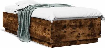 Produktbild von vidaXL Bettgestell Räuchereiche 100x200 cm Holzwerkstoff