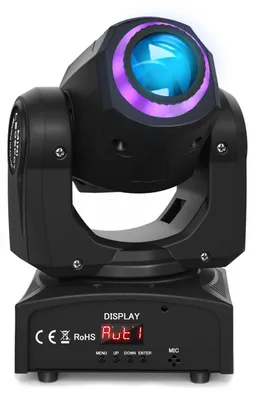 Zdjęcie produktu dla Oświetlenie sceniczne LED – reflektor ruchomy – moc 120W – 8 wzorów – sterowanie DMX512 – z funkcją reagowania na dźwięk – wtyczka EU – mieszanie kolorów RGB