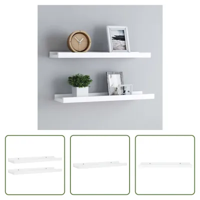 Immagine prodotto di The Living Store Modanature per quadri 2 pz. MDF bianco 40x9x3 cm