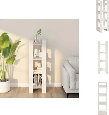 Zdjęcie produktu dla vidaXL Regał/przegroda do pokoju biały 41x35x125 cm lite drewno sosnowe - Regały i biblioteczki