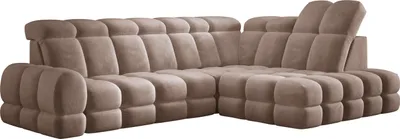 Image de DomoHome Canapé d'angle Tollo brun Tissu Salvador Côté droit 302x217x105 cm, Canapé en L avec fonction sommeil, Tiroir de lit 120x85x17 cm, Réglable électriquement