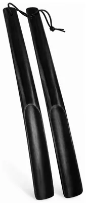 Produktbild von Schuhlöffel 39cm Schwarz 2er Set Buchenholz Aufhängesystem