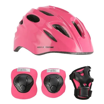 Image de Ensemble casque et protecteur_ NILS MTW01+H210 rose XS