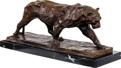 Produktbild von Bronzeskulptur Panther Kopie nach Barye 52cm Replik Bronze Raubkatze