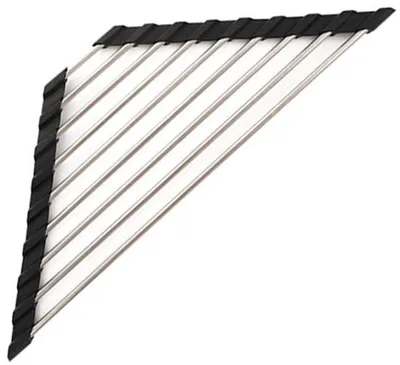 Produktbild von Unyqoos® Aufrollbares Abtropfgestell – Verstellbarer Geschirrabtropfer aus Edelstahl, schwarz, 22,7 x 41 x 16 cm, für Geschirr & Besteck