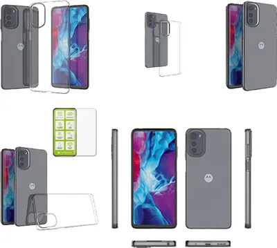 Produktbild von Für Motorola Moto E32 Silikon TPU Hülle + H9 Glas Handy Tasche Etuis Cover Case