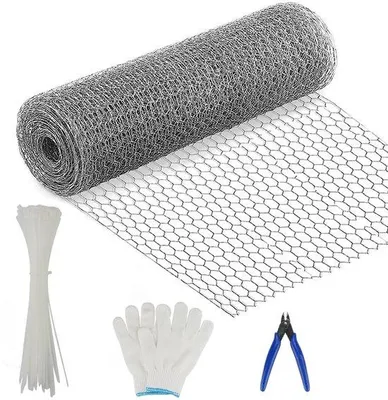 Obrázek produktu pro Drátěné pletivo 40 cm x 10 m - Šestimá síťovina - Pletivo pro slepice - Pletivo pro králíky - Drátěný plot - Nerezové a odolné - Pletivo