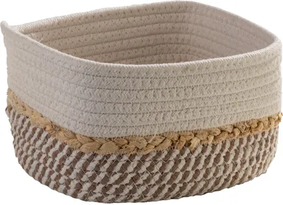 Produktbild von Aufbewahrungskorb - 20 x 15 cm - Beige - Weiß - Baumwolle
