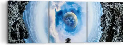 Produktbild von Bild auf Leinwand - Leinwandbild - Kosmos Planet - 90x30cm - Wand Bild - Wanddeko - Wandbilder - Leinwanddruck - Bilder - Kunstdruck - Wanddekoration - Leinwand bilder - Wandkunst - CA90x30-4025