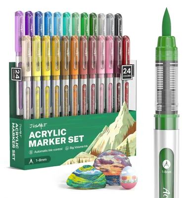 Obrázek produktu pro Sada 24 štětců na akrylové barvy s syntetickou štětinou