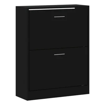Image de vidaXL Armoire à chaussures noire 63x24x81 cm Bois composite