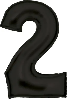 Immagine prodotto di Palloncino in foil numero 2 nero satinato 86 cm