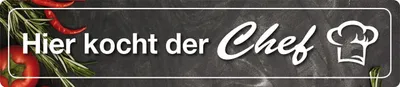 Produktbild von Hier kocht der Chef, Straßenschild - Magnet, Blech 16 x 3,5 cm, STR-M 014