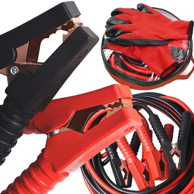 Produktbild von Starthilfekabel 500 A für 12 V und 24 V, 4 m, mit Handschuhen und Tasche
