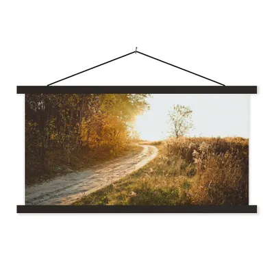 Produktbild von MuchoWow® Textilposter Weg - Natur - Baum 120x60 cm mit schwarzem Rahmen - Dekoration Schlafzimmer