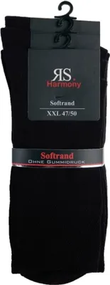 Produktbild von 6 Paar  Gr.47/50   schwarze Business-Socken ohne Gummidruck Übergröße XL 31040