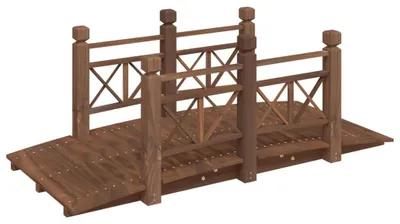 Produktbild von vidaXL Gartenbrücke mit Geländer 150x67x56 cm Massivholz Fichte