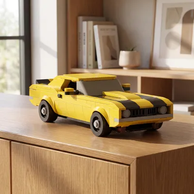 Produktbild von BlockBuddie™ Amerikanischer Muscle Car Z28 Klemmbaustein Bausatz 360 Teile Sportwagen Modell Sammlung Geschenk für Kinder