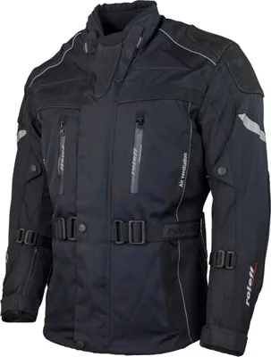 Produktbild von Roleff RO538 Motorradjacke – Schwarz, mit Rindslederapplikationen, wasserdicht, atmungsaktiv & mit Protektoren  Roleff Größe: M,