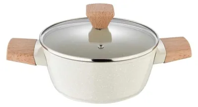 Obrázok produktu pre 20 cm mramorovaný hrniec s pokrievkou Bergner Bg-34745 Naturally