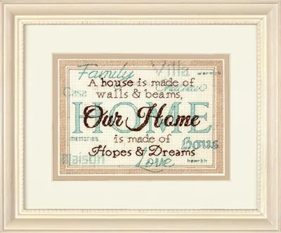 Imagen del producto de Dimensiones, punto de cruz "Home", motivo para contar, 17,7 x 12,7 cm