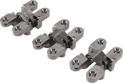 Produktbild von Dailygoods - Türscharnier aus Zinklegierung - Unsichtbare Scharniere - 180 Grad - Faltscharnier - Für Falttüren - Schwarz vernickelt - 3 Stück