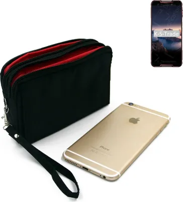 Produktbild von K-S-Trade Schutz Hülle Handy Hülle kompatibel mit Cubot Quest Gürteltasche Travelbag Handytasche mit Zusatzfächern, schwarz