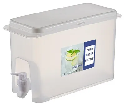 Produktbild von Getränkespender aus Kunststoff, Getränkespender mit Zapfhahn, Eiskaffee- und Limonadenspender für Partys und den täglichen Gebrauch, Milchspender für den Kühlschrank (3,8 Liter), kleine Wasserspender