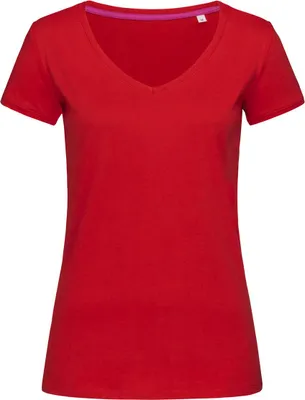 Produktbild von Stedman ST9130 | Women V-Neck Megan Damen T-Shirt - Farbe: Crimson Red - Größe: XL