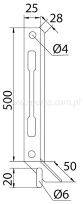 Produktbild von Zasuwa L-750 mm x 25mm Schubstange verzinkt