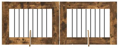 Produktbild von Hundetor mit Ständern 2 pcs Geräucherte Eiche 80 x 60 cm