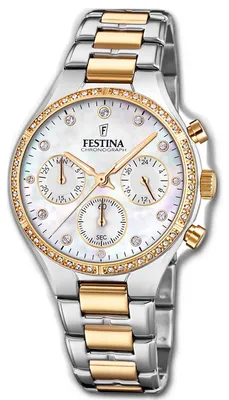 Produktbild von Festina Boyfriend Armbanduhr Edelstahl silber gold F20402/1 Damen Uhr D3UF20402/1