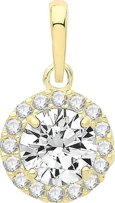 Produktbild von Wunderschöner 9 Karat (375) Gold Damen - Anhänger mit Zirkonia - 13mm*7mm; TRS34394