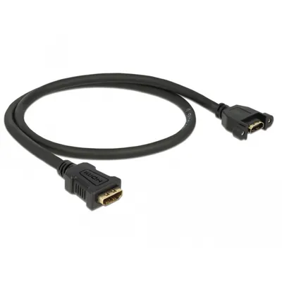 Produktbild von DeLOCK 85465, 0,5 m, HDMI Typ A (Standard), HDMI Typ A (Standard), 3840 x 2160 Pixel, Schwarz