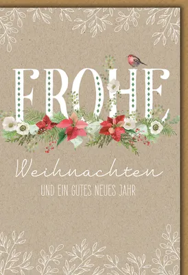 Produktbild von Weihnachten Vogel mit Christrosen Glückwunschkarte mit Umschlag