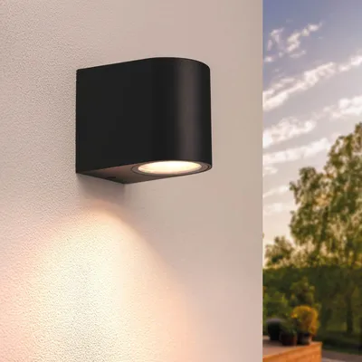 Produktbild von Ledvion Wandleuchte IP54 3W Warmweiß GU10 rund schwarz dimmbar
