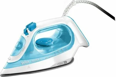 Produktbild von BRAUN SI3053 Dampfbügeleisen Textstyle3 Ceramic Bügelsohle 2400 W weiß/blau