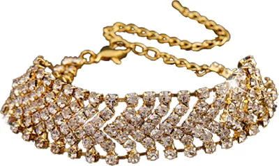 Produktbild von Armband Mehrschichtiger handgefertigter Manschettenarmreif aus Strass-Legierung für Party-Golden
