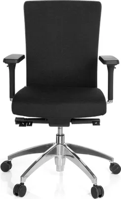 Obrázok produktu pre hjh OFFICE Profesionálna kancelárska stolička ASTRA BASE Ergonomická kancelárska stolička s podrúčkami (výškovo nastaviteľná) látka čierna Otočná stolička do kancelárie, domácnosti