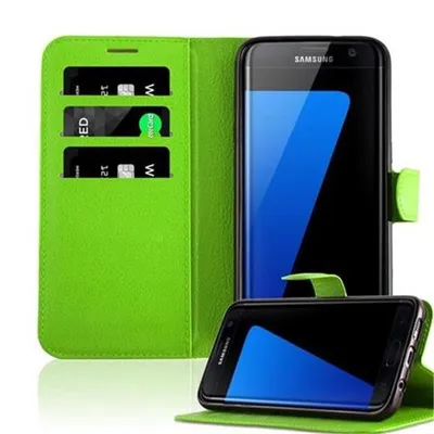 Obrázok produktu pre Cadorabo puzdro pre Samsung Galaxy S7 EDGE ochranné puzdro v zelenej farbe puzdro na mobilný telefón kryt magnetické zatváranie