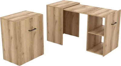 Produktbild von Masseno Schreibtisch INTELLO 131,5x60x75 cm Bürotisch Computertisch, Eichefarben