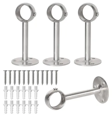 Image de Lot de 4 supports de rideau en acier inoxydable