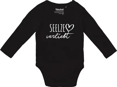 Produktbild von Huuraa Baby Body Seelze verliebt 74 Black  Baumwolle Fairtrade Langarmbody Geschenkidee
