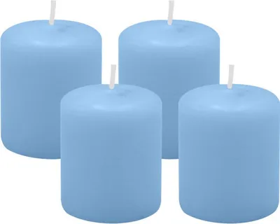 Produktbild von 4er Set Adventskranzkerzen Blue Bell Hellblau Ø 50 x 60 mm