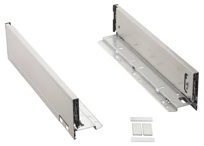 Produktbild von Blum Legrabox Pure Schubkasten-Zargenset – Höhe M, 650 mm, Edelstahl, 770M6502I
