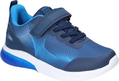 Produktbild von AMERICAN CLUB ES123 Solide Kinderschuhe mit Klettverschluss, Sneakers mit LED-Leuchtsohle, modische Kinderschuhe, Innensohle aus Naturleder, Marineblaue 23