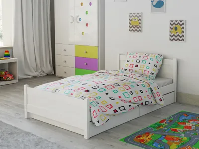Obrázok produktu pre Bavlnené obliečky do postieľky Kocky biele