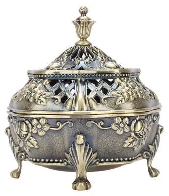 Immagine prodotto di Wierook: Eleganza e maestria artigianale. Porta incenso - Realizzato in ottone antico - Ideale per camere da letto e uffici - Con coperchio - Porta incenso