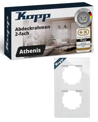 Produktbild von Kopp ATHENIS 2-fach Glas-Abdeckrahmen Weiß 99x170mm für Steckdosen & Schalter